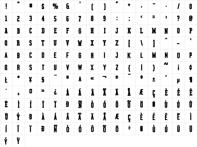 Graphium ExtraBold  glyph index