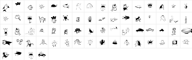 AIJustPicts Regular  glyph index
