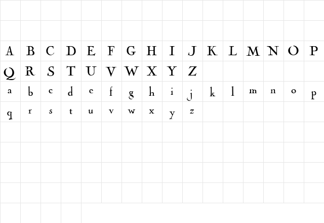 CochinArchaic Regular  glyph index