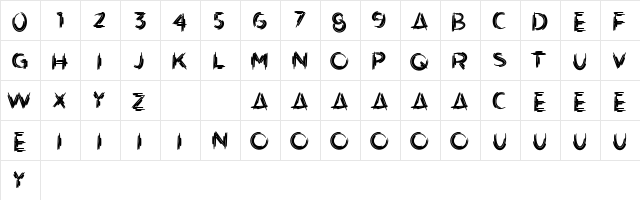 Artistik Demo Versio Regular  glyph index