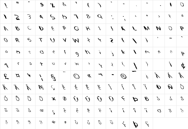 FZ HAND 22 MANGLED LEFTY Normal  glyph index
