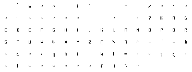 Noob Regular  glyph index