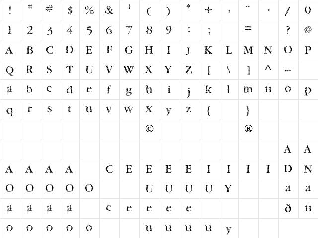 TwyliteZone Book  glyph index