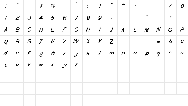 Cyanotype Regular  glyph index