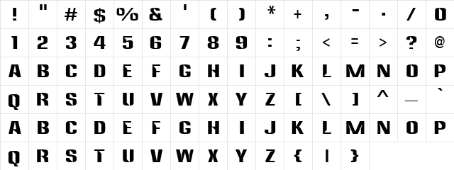 Logical Stand Regular  glyph index