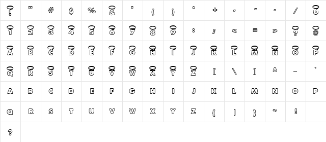 LD Collar Regular  glyph index