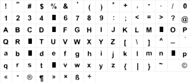 ACTRIAL Normal  glyph index