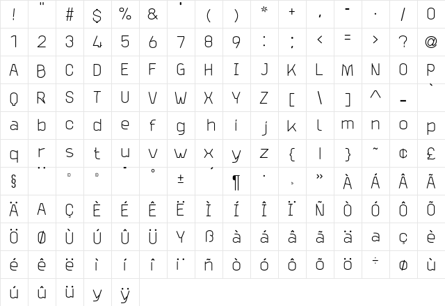 Launderette Wash  glyph index