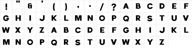 Echomotors Demo Regular  glyph index