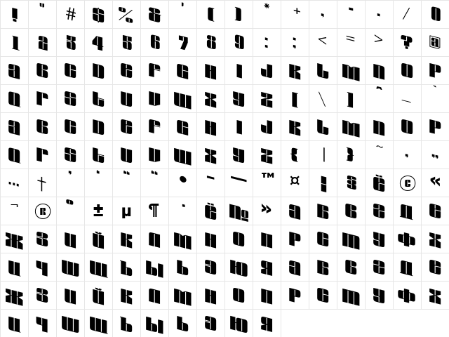 a_GlobusSpDn Regular  glyph index