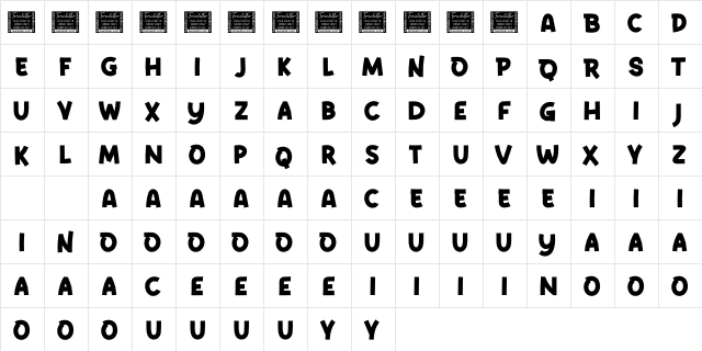 BROQI Personal Use  glyph index