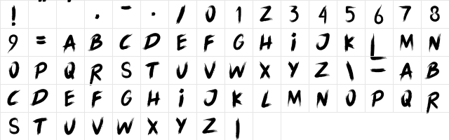 LORD OF THE RING Regular  glyph index