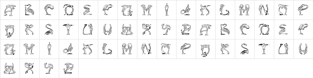 JF Flamingo Regular  glyph index