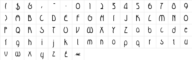Sir Seaton Regular  glyph index