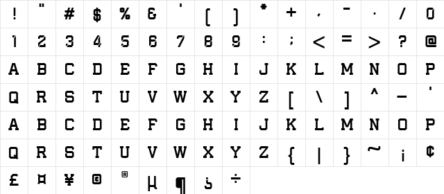 I AM A PLAYER Regular  glyph index