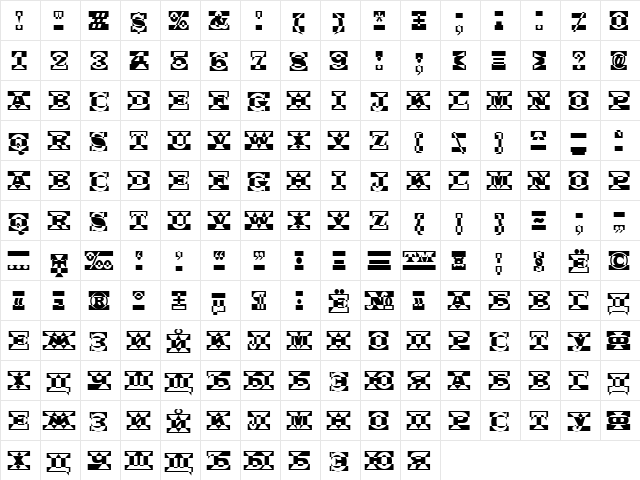 a_LatinoTitulPlDc Regular  glyph index