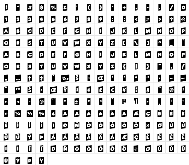 a_RunderCmUp Regular  glyph index