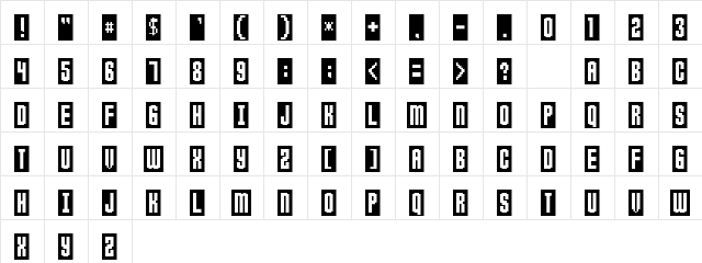 Anticlimax Regular  glyph index