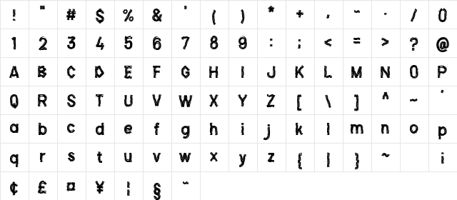 Alexaniri 2.0 Regular  glyph index