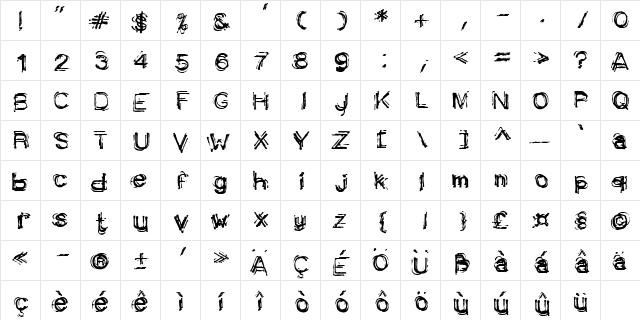 Aspera Medium  glyph index