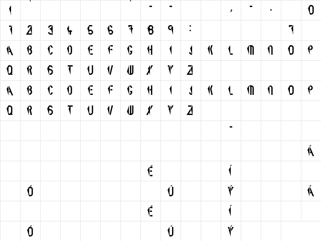 Newman Regular  glyph index
