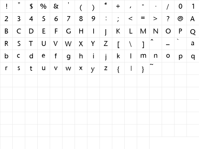 Four Sticks 3 Regular  glyph index