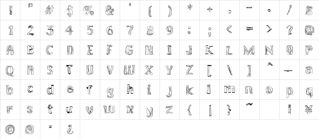 Lakestreet Regular  glyph index