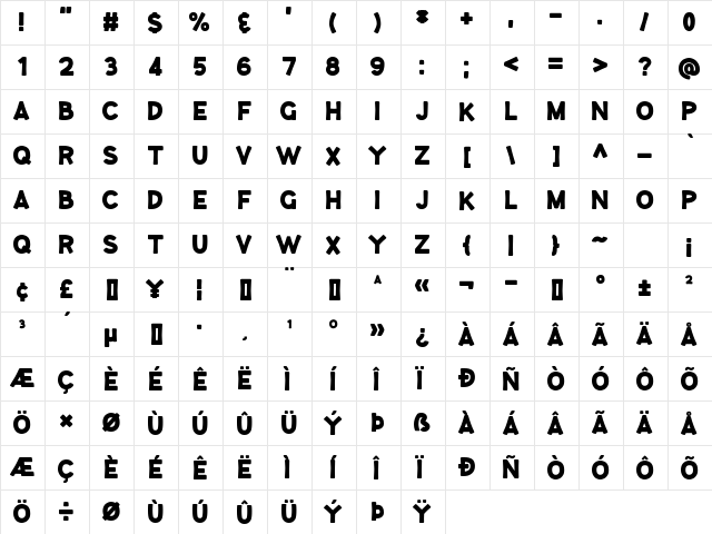 Gooseberry Juice Regular  glyph index