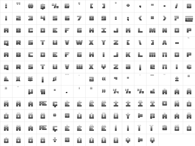 Samurai Terrapin Gradient Regular  glyph index