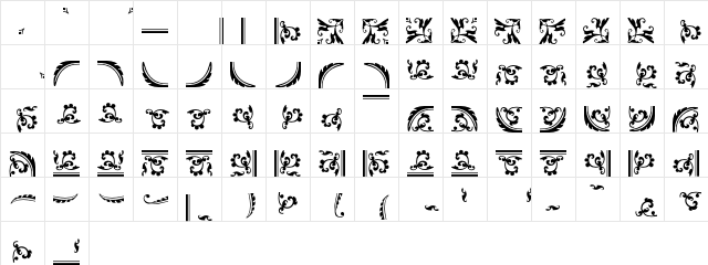 FleuronsGranjon Regular  glyph index