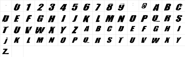 Revolution Regular  glyph index