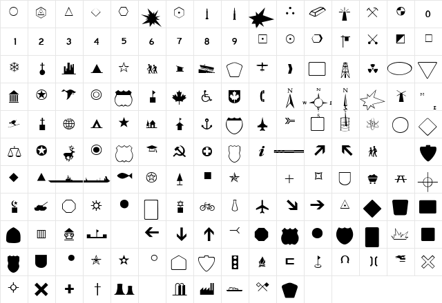 90 Regular  glyph index