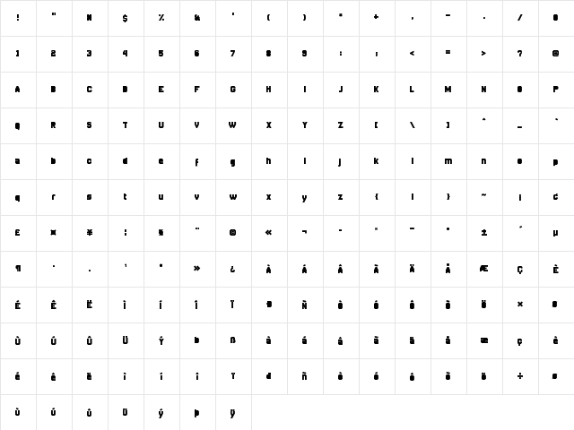Disparador Filled Regular  glyph index