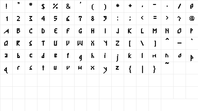 KooKooSSK Bold  glyph index
