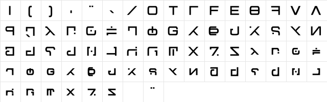 Green Martian Bold  glyph index