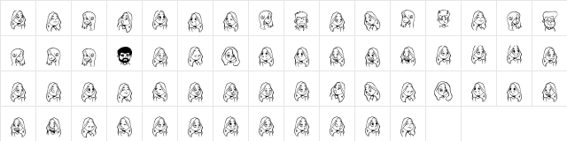 Cartoonabha Regular  glyph index