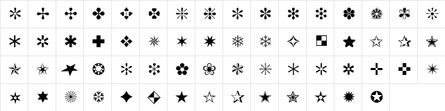 ZapfEssentials LT Ornaments Regular  glyph index