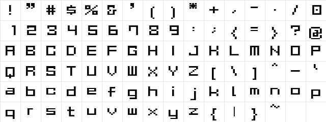 GAU_font_cube_R Regular  glyph index
