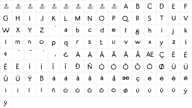 LOST AGES Regular  glyph index