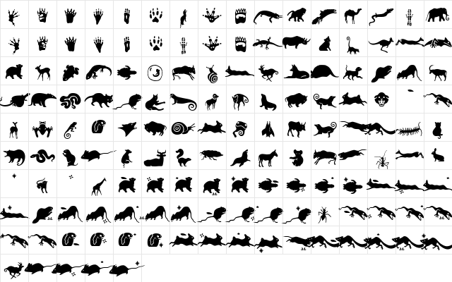 Nimali Regular  glyph index