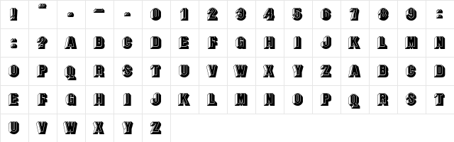 BangstonfatsPlain-Normal Regular  glyph index