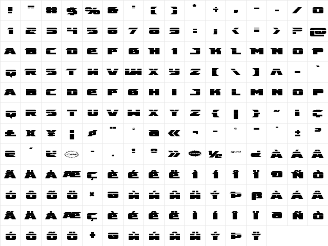 Emissary Laser Regular  glyph index