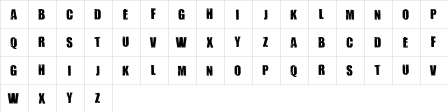 DIRTYBAG BOLD TRIAL  glyph index