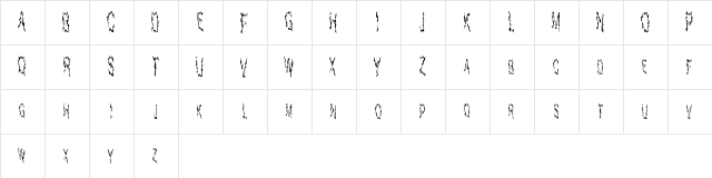 Real Horror Show Regular  glyph index