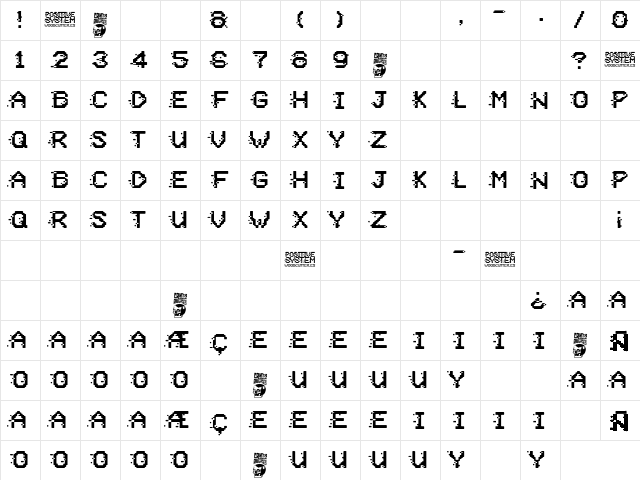 Positive System Regular  glyph index