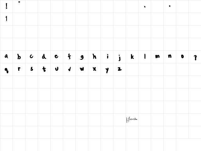KenSaavedra Regular  glyph index