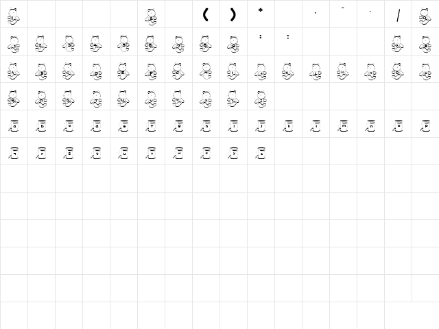 kuma2 Font Regular  glyph index