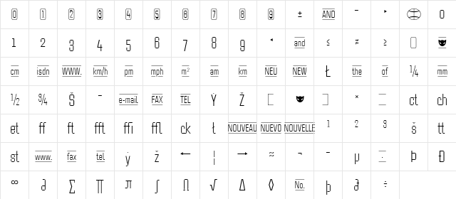 CaseStudyNoOne LT Light  glyph index