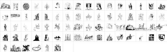 001 Medieval Daze Regular  glyph index