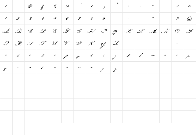 AL Singsong Regular  glyph index